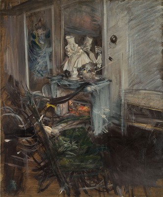 G. Boldini, Il cardinale del Bernini nella camera del pittore, c. 1899
