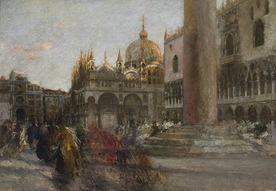 G. Mentessi, Venezia, Sagrato della Basilica di San Marco, c. 1887-90