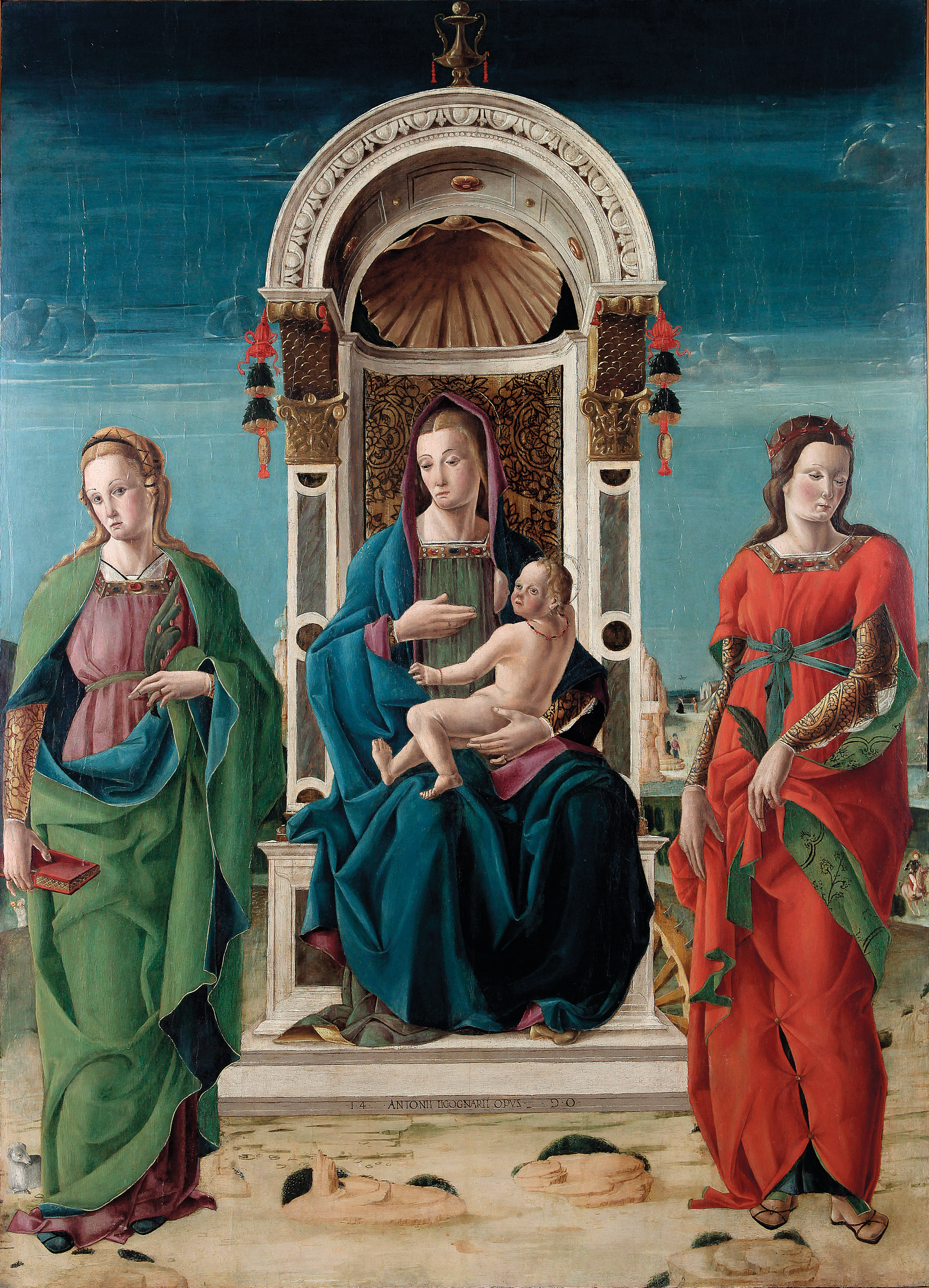 Antonio Cicognara, Madonna del latte tra sant'Agnese e santa Caterina d'Alessandria, 1490